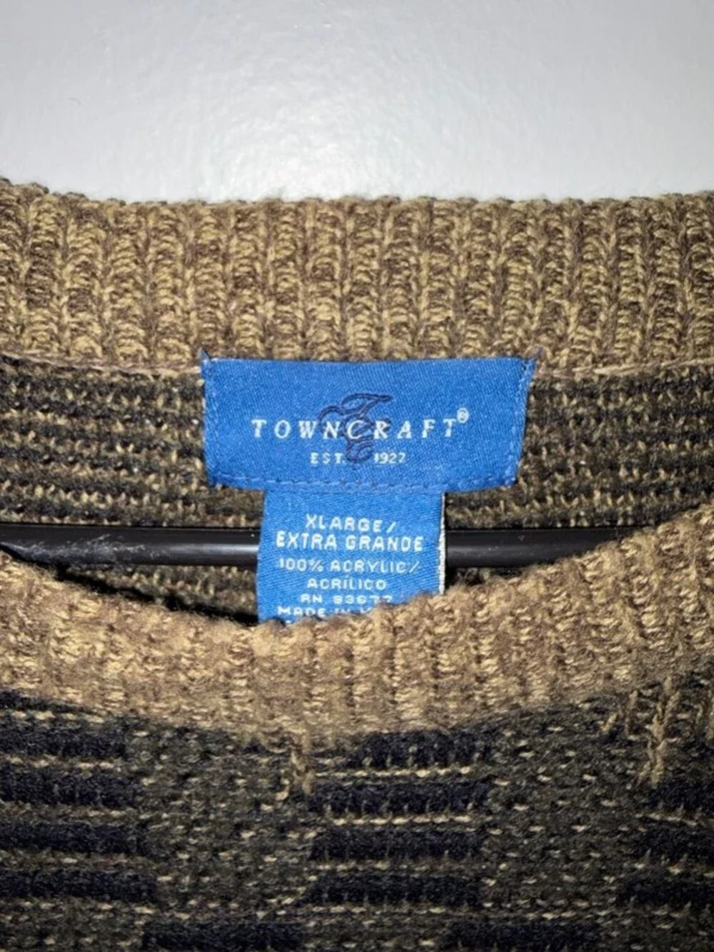 Towncraft Vintage Geometric Pattern Knit Sweater XL